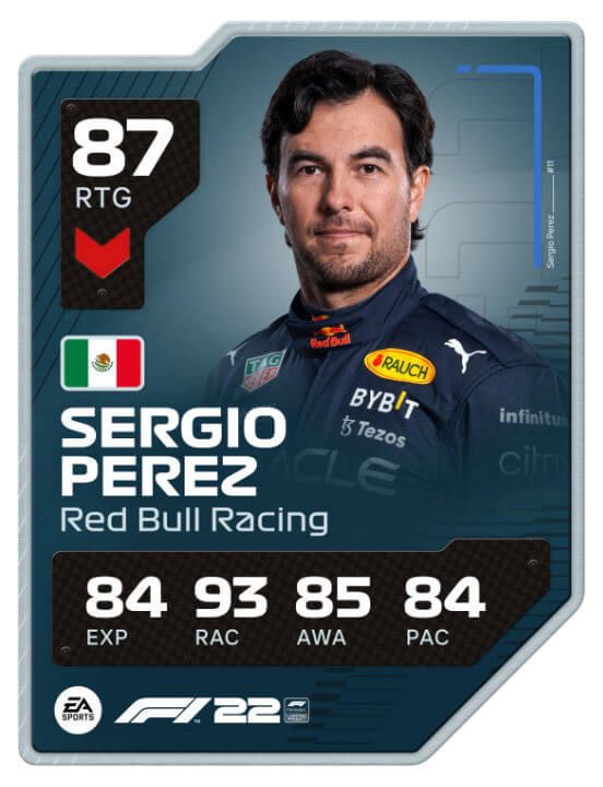 f122 drivercard sergio perez a1 rated update 2