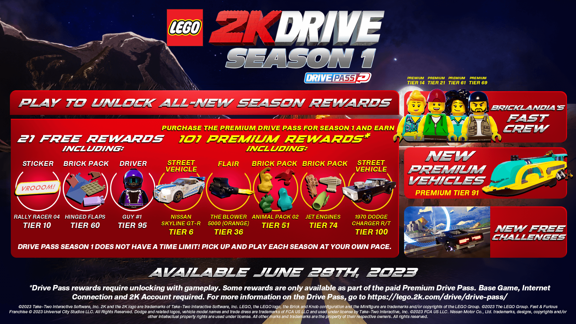 lego 2k drive drive pass season 1 infographic
